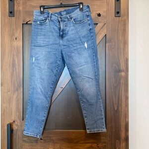a.n.a high-rise skinny ankle light blue denim